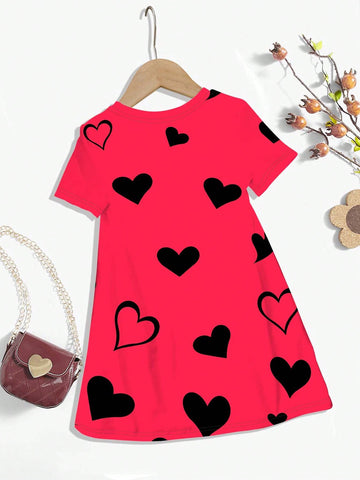 Casual Minimalist Short Sleeve Mid-Length Dress, Suitable For Summer