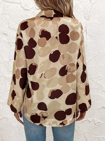 Casual Printed Long Sleeve Shirt With Cotton And Linen Style
