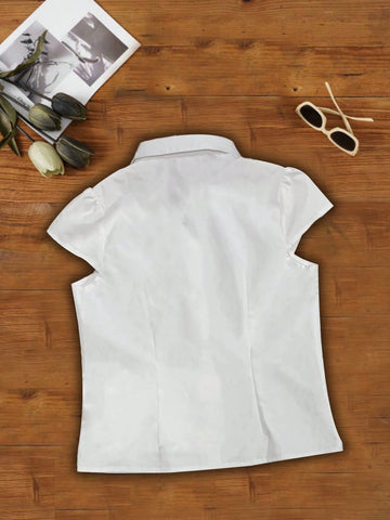 Casual Versatile Solid Color Short Sleeve Shirt