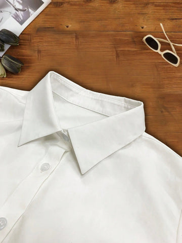 Casual Versatile Solid Color Short Sleeve Shirt