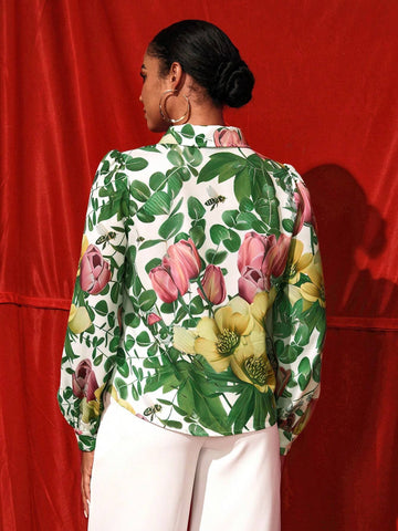 Caterine Sanchez Floral Printed Blouse