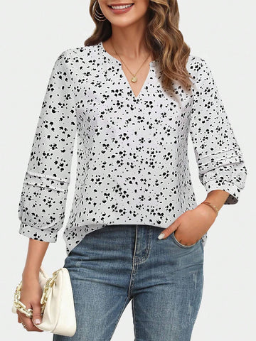 CheersLife Women's 3/4 Sleeve Blouses And Tops Business Dressy Casual Shirts Double Layers Mesh Tunics Tops