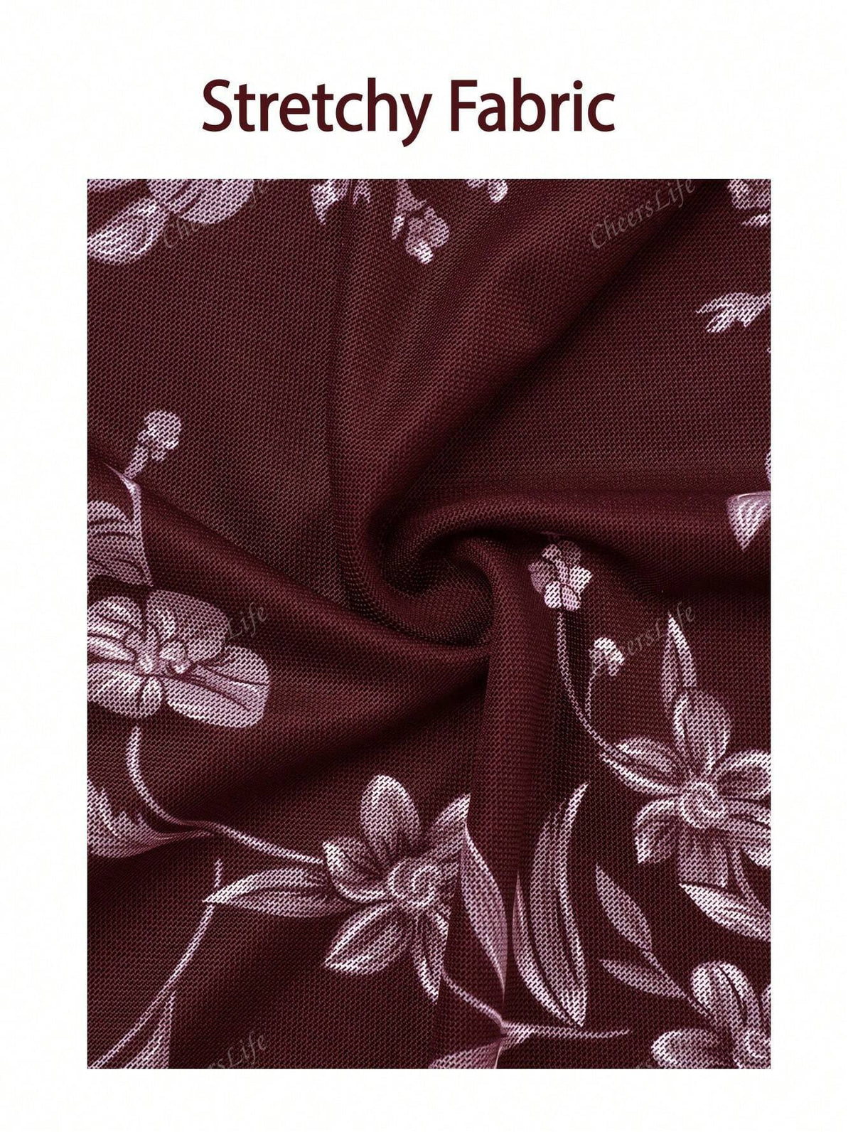 CheersLife Women's Long Sleeve Tunic Tops Casual Loose Fit Floral Blouses Mesh Pleated Layered Shirt