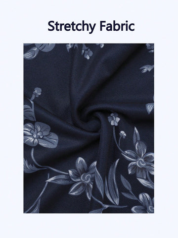 CheersLife Women's Long Sleeve Tunic Tops Casual Loose Fit Floral Blouses Mesh Pleated Layered Shirt