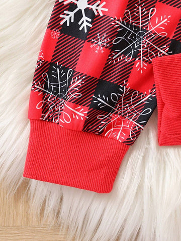 Children's Christmas Tree Print Long Sleeve Outfit, Suitable For All Seasons