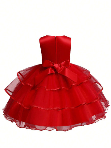 Children's Formal Dress Catwalk Performance Luxury Girls Short Party Dress Flower Girl Wedding Birthday Occasion Dress