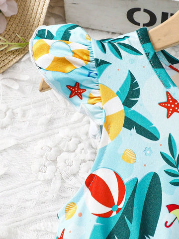 Children's New Summer Digital Print Endless Dress