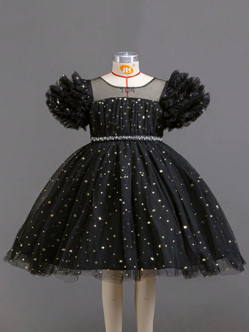 Christmas Partywear Santa Dress, New Year Dress For Kids Party Occasion