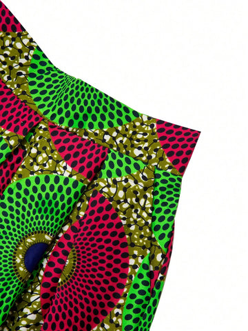 Circle Print Flare Skirt