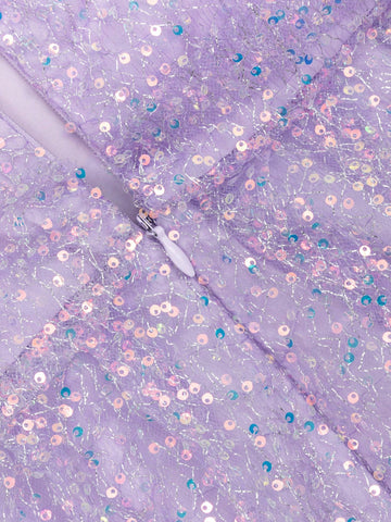 Cold Shoulder Sequin Formal Dress