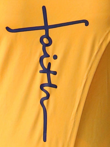 Color Block Asymmetric Neckline Top And Shorts Set With Letter Print For Summer Casual Wear