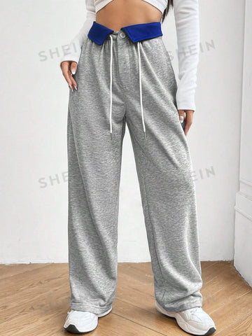 Color Block Drawstring Waist Sweatpants