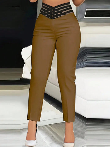 Colorblock V-Waist Tapered Pants