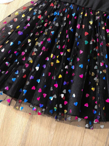 Colorful Mesh & Sequin Decor Young Girl Sleeveless Princess Dress