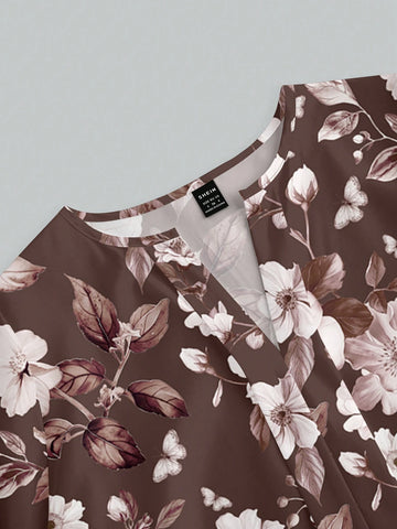 Constanza Baglietto Brown, Autumn/Winter, Floral, Elegant, Casual Minimalist Women Shirt