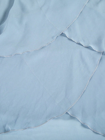 Contrast Lace Wrap Hem Lace Bodice Chiffon Party Dress