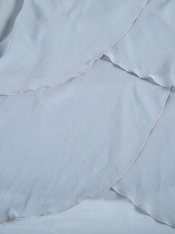 Contrast Lace Wrap Hem Lace Bodice Chiffon Party Dress