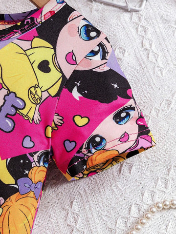 Cool Graffiti Printed Cute Girls' Dress, Summer