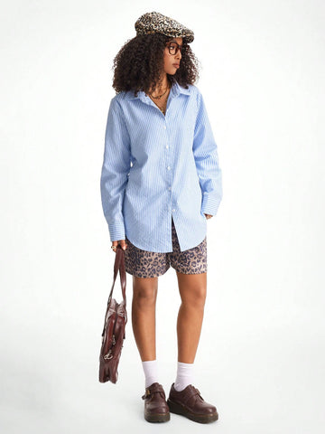 Coolane Women's & Men's Office Wear Casual Striped Long Sleeve Shirts