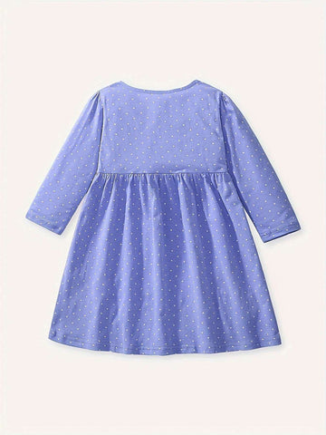 Cotton Girls Long Sleeve Princess Dress, Casual Children Dress, Autumn