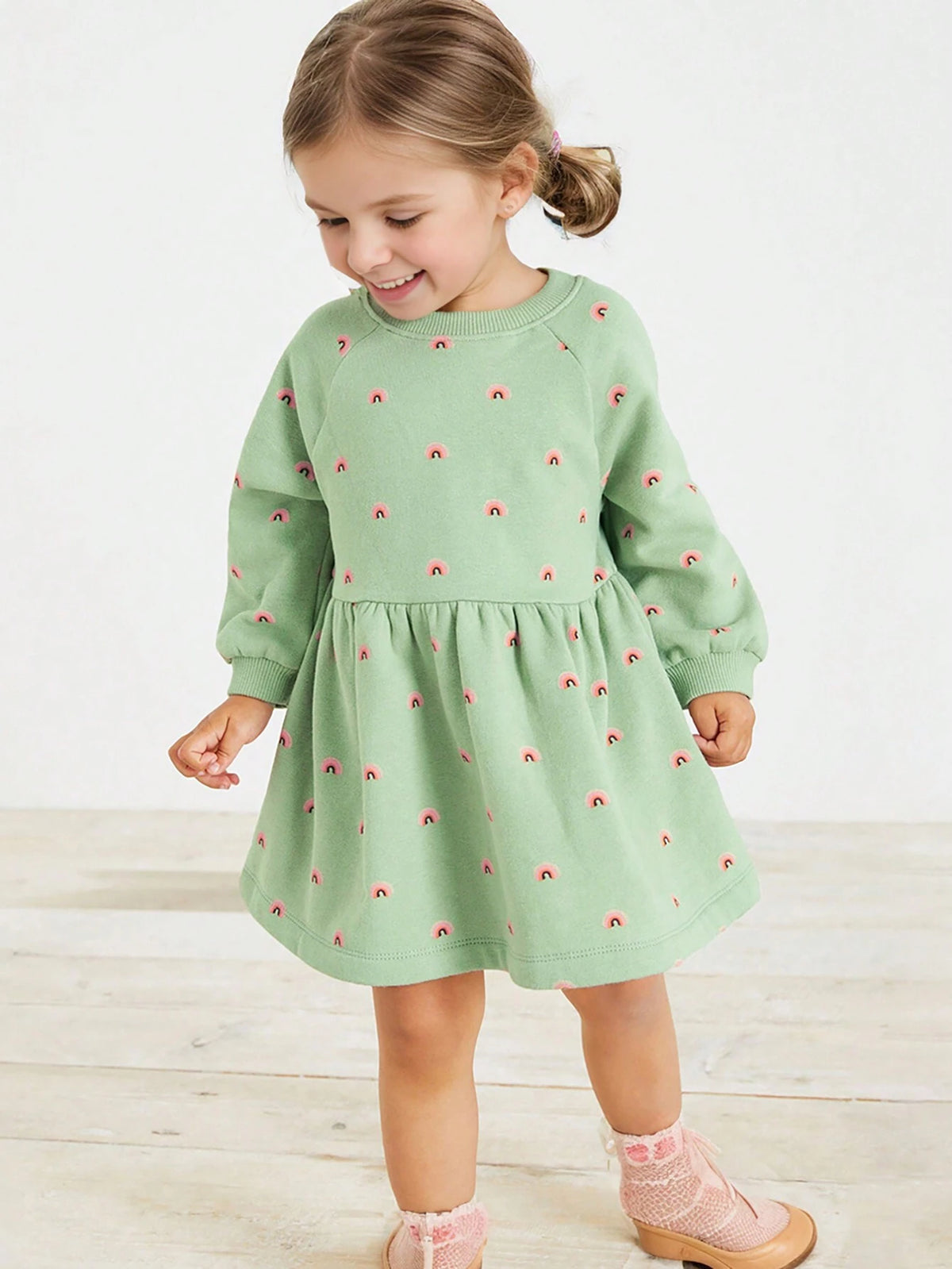 Cotton Princess Dress For Girls, Long Sleeve Casual Girls Dress, Autumn