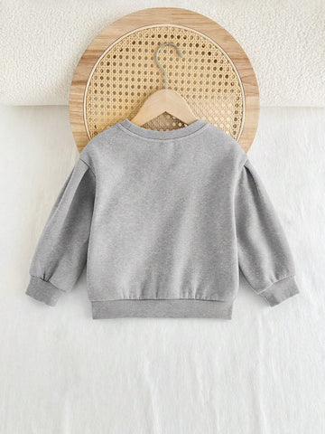 Cozy Pixies Young Girl 3D Bowknot Crew Neck Small Drop Shoulder Hoodie