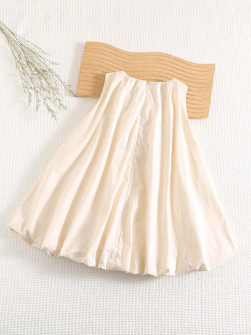 Young Girl Decorative Bow Round Neck Sleeveless Casual Versatile Dress