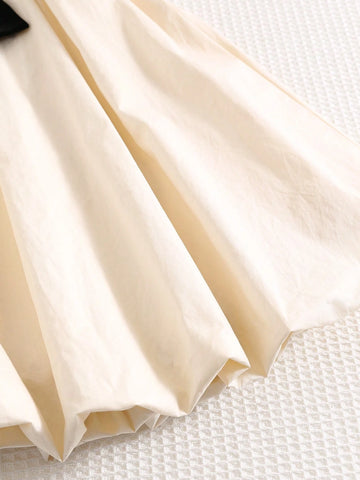 Young Girl Decorative Bow Round Neck Sleeveless Casual Versatile Dress