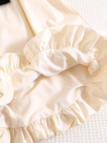 Young Girl Decorative Bow Round Neck Sleeveless Casual Versatile Dress