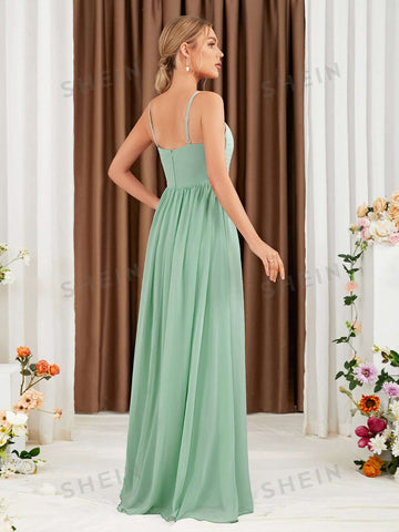 Criss Cross Chiffon Cami Bridesmaid Dress