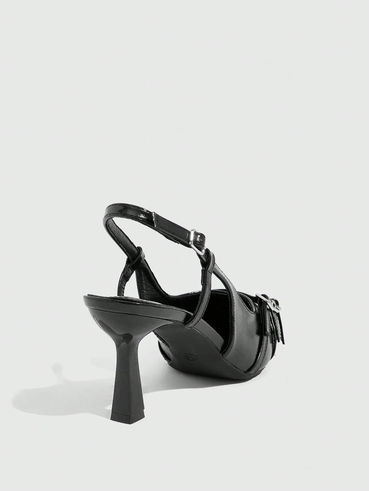 Black Buckle Pointed Toe Stilettos High Heels For Women, Suitable For Commute,