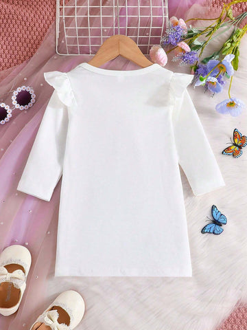 Cute Cartoon Princess Decor Mesh Young Girl Dress
