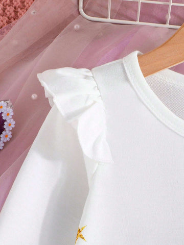 Cute Cartoon Princess Decor Mesh Young Girl Dress