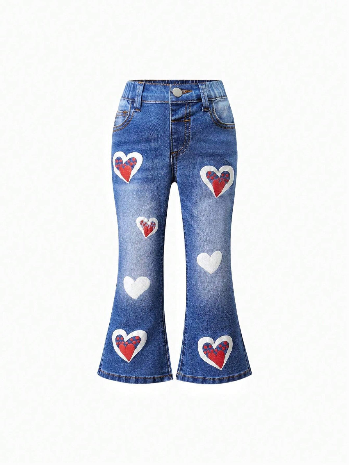 Cute Girl Tie-Dye Funny Patterned Multicolor Print Basic Casual Outdoor School Spirit Flare Jeans