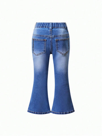 Cute Girl Tie-Dye Funny Patterned Multicolor Print Basic Casual Outdoor School Spirit Flare Jeans