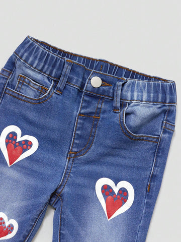 Cute Girl Tie-Dye Funny Patterned Multicolor Print Basic Casual Outdoor School Spirit Flare Jeans