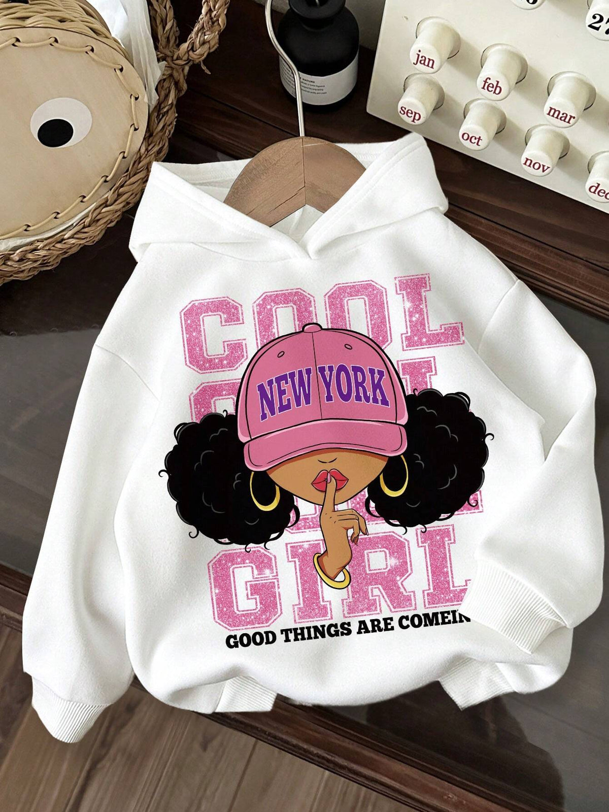 Cute Girls, Cool Girls, Pink, Young Girls Casual Daily Comfortable Thick Knit Long Sleeve Hoodie Sweatshirt, Suitable For Autumn/Winter