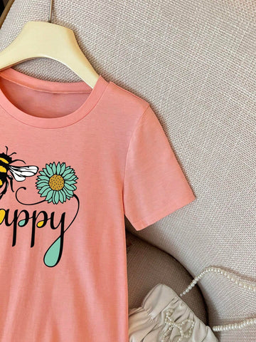 Cute Girls' Summer Tie-Dye Round Neck Short Sleeve Casual T-Shirt Dress