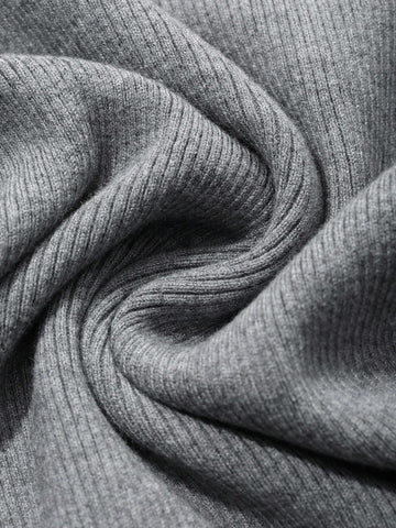 DAZY 1pc Women Casual Solid Color Wide Shoulder Fitted Mini Dress, Autumn/Winter