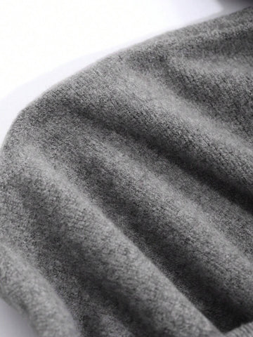 1pc Women Off The Shoulder Ruffled Solid Color Thickened Long Sleeve T-Shirt