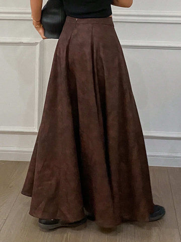 DAZY 1pc Women's Tie-Dye Pattern Loose Skirt With Zipper