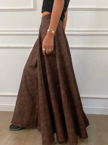 DAZY 1pc Women's Tie-Dye Pattern Loose Skirt With Zipper