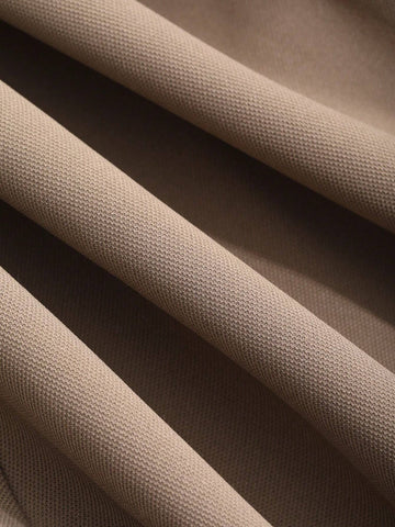 DAZY 2pcs/Set Women Plain Crew Neck Cropped Top And A-Line Skirt