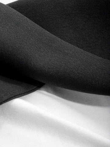 DAZY 2pcs/Set Women's Color Block Long Sleeve Round Neck T-Shirt And Wide Leg Pants