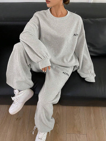 DAZY 2pcs Casual Loose Women Outfit, Autumn New Arrival