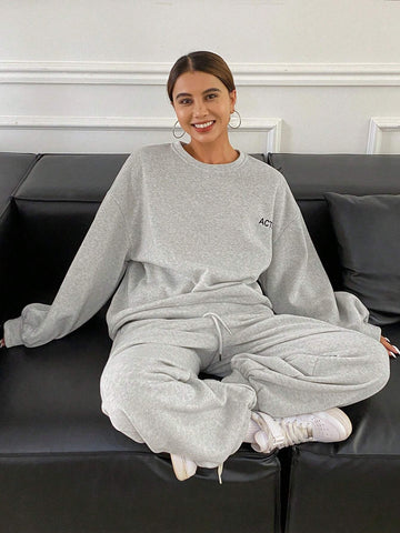 DAZY 2pcs Casual Loose Women Outfit, Autumn New Arrival