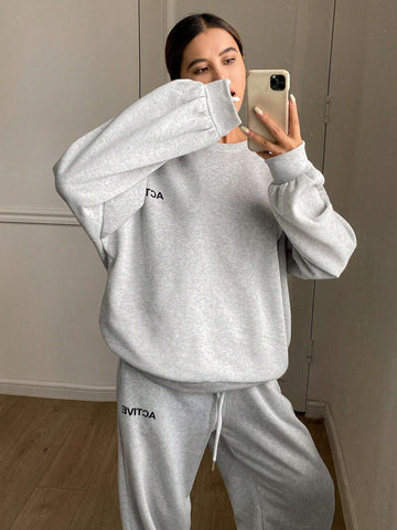 DAZY 2pcs Casual Loose Women Outfit, Autumn New Arrival