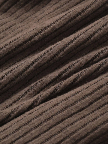 DAZY 2pcs Women Set: Solid Color Loose Drawstring Round Neck T-Shirt And Skirt