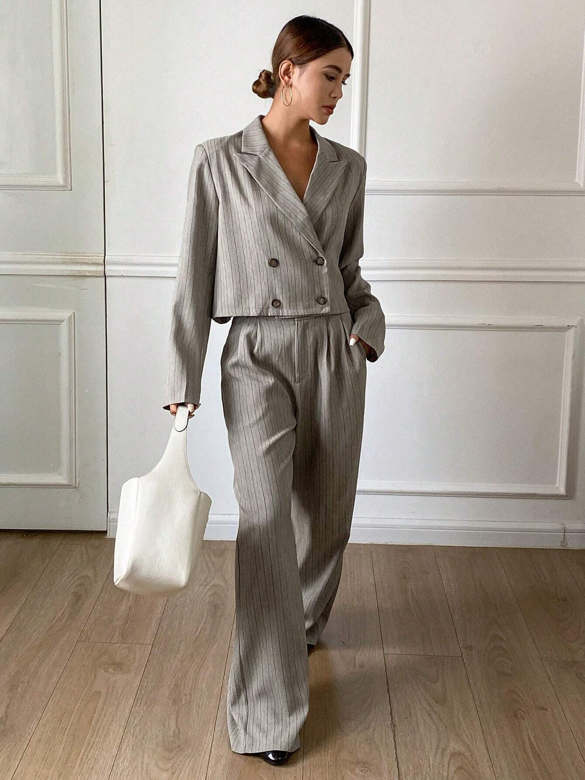 DAZY 2pcs Women's Front Button Long Sleeve Top And Pants Casual Autumn New Sets