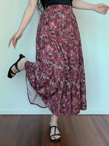DAZY Allover Ditsy Floral Pleated Skirt For Women, Minimalist Fashion Casual Daily Wear